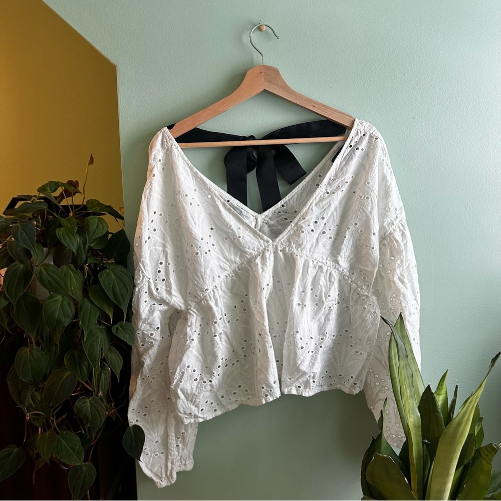 White Eyelet Women's Top